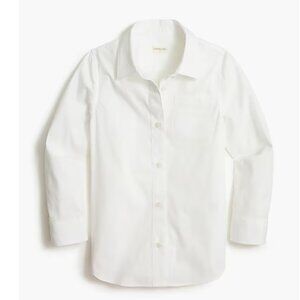 J. Crew Factory Crewcuts Shirt Girls Cotton-blend Button-up White‎ Size 14 NEW